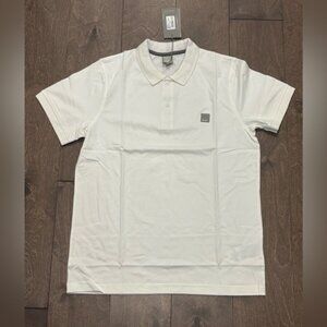 Bench Men's White Casual Short Sleeve Polo Shirt, Size Medium